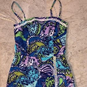 Lily Pulitzer Blue/Green Animal Print Dress, 00